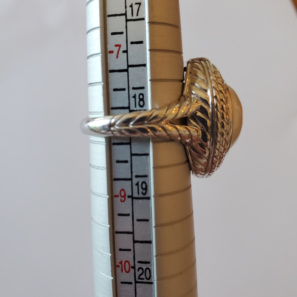 Judith Ripka Pearl & Diamonique Ring, Sz 8 - Picture 5 of 8